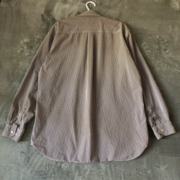 Tommy Hilfiger Men Button Down Shirt XL 80’s Two Ply Cotton Gingham Long Sleeve - Picture 9 of 15